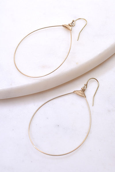 Large Featherweight Hoop Earring in Gold with Gold Wrap