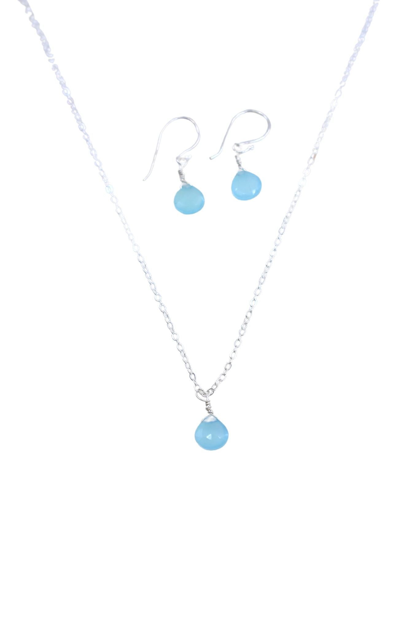 The Bailey Set in Chalcedony and Sterling Silver