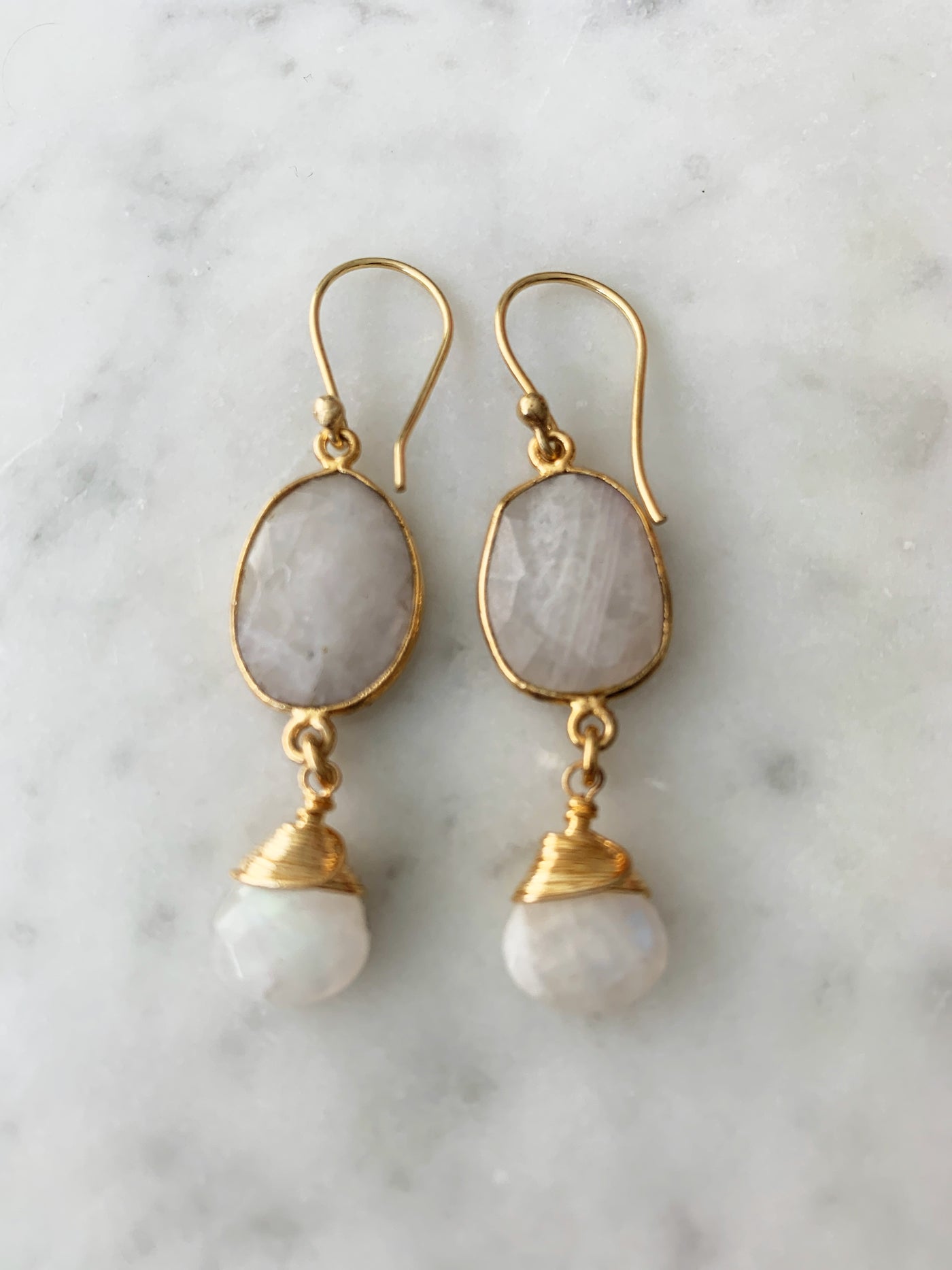 Victoria Earrings in Moonstone