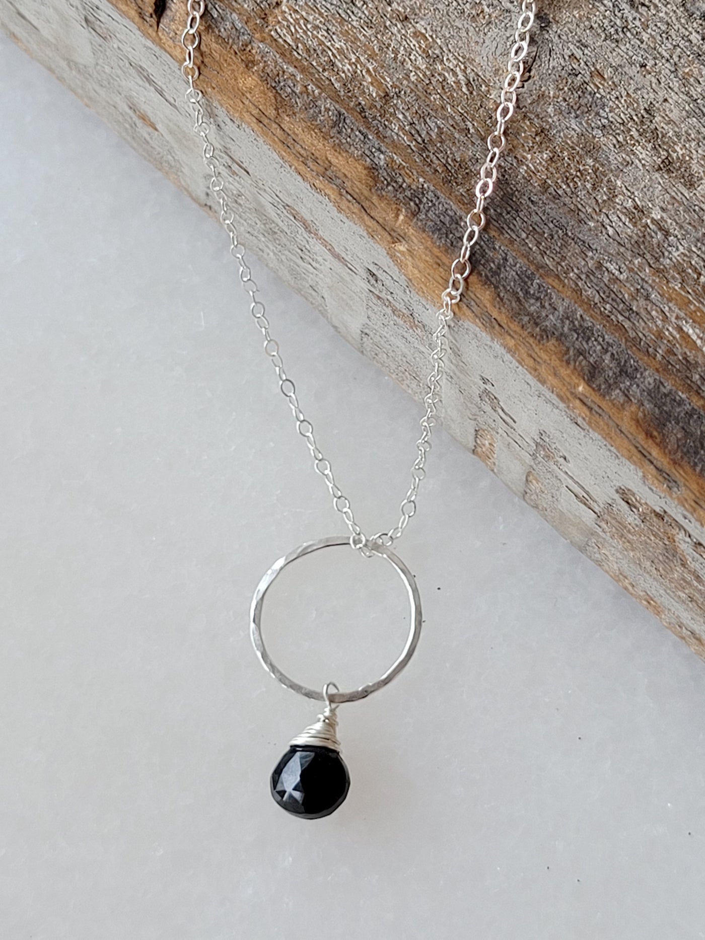 Yuliya Demi Fine Necklace Hammered in Black Onyx