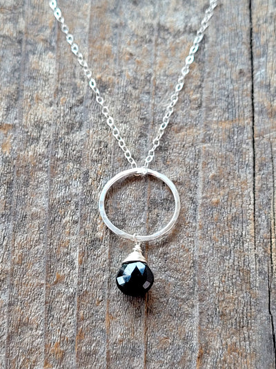 Yuliya Demi Fine Necklace Hammered in Black Onyx