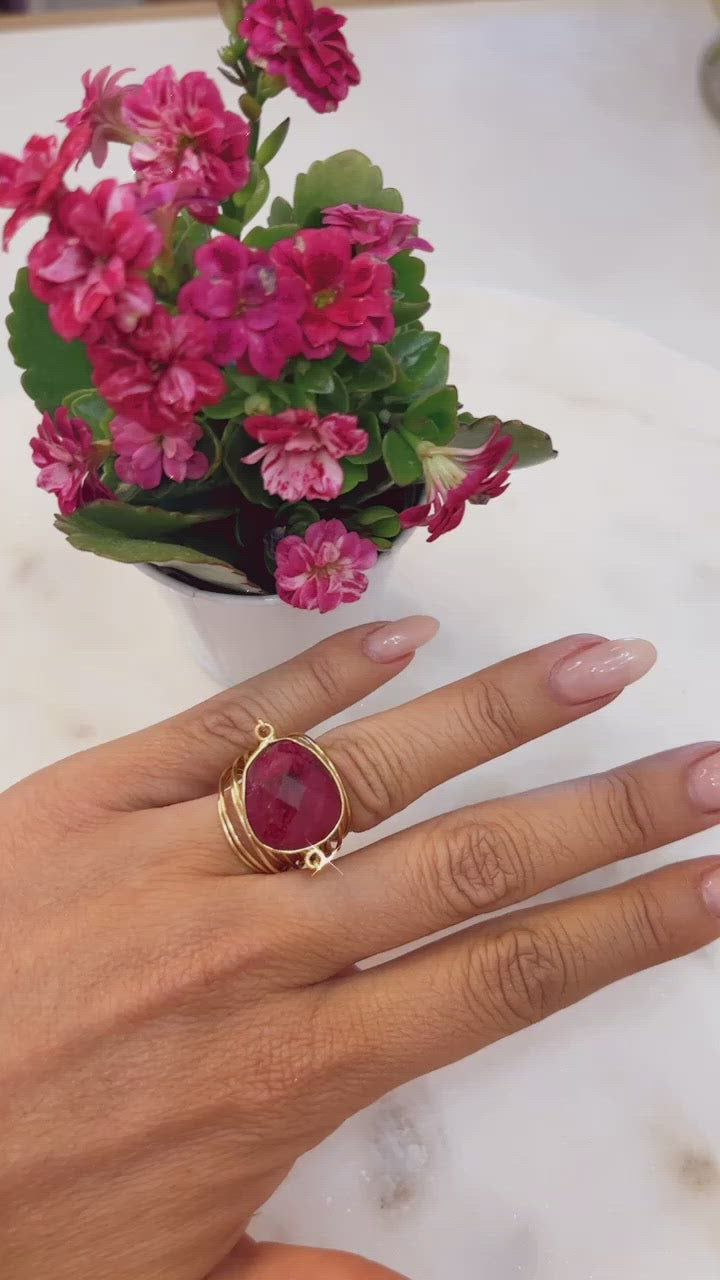 Torrey Ring with Ruby