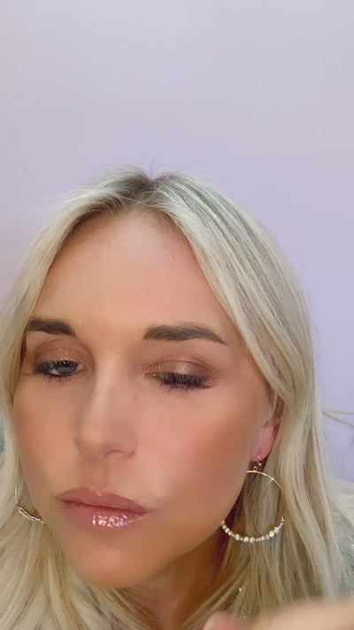 Crystal Encrusted Gold Hoop Earring